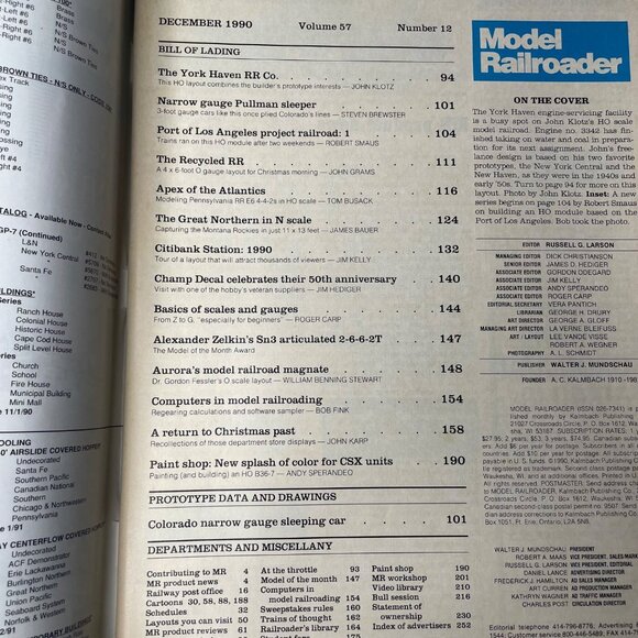 Model Railroader Magazine Back Issue December 1990 Vol 57 No 12 u  York Haven RR - Picture 5 of 13